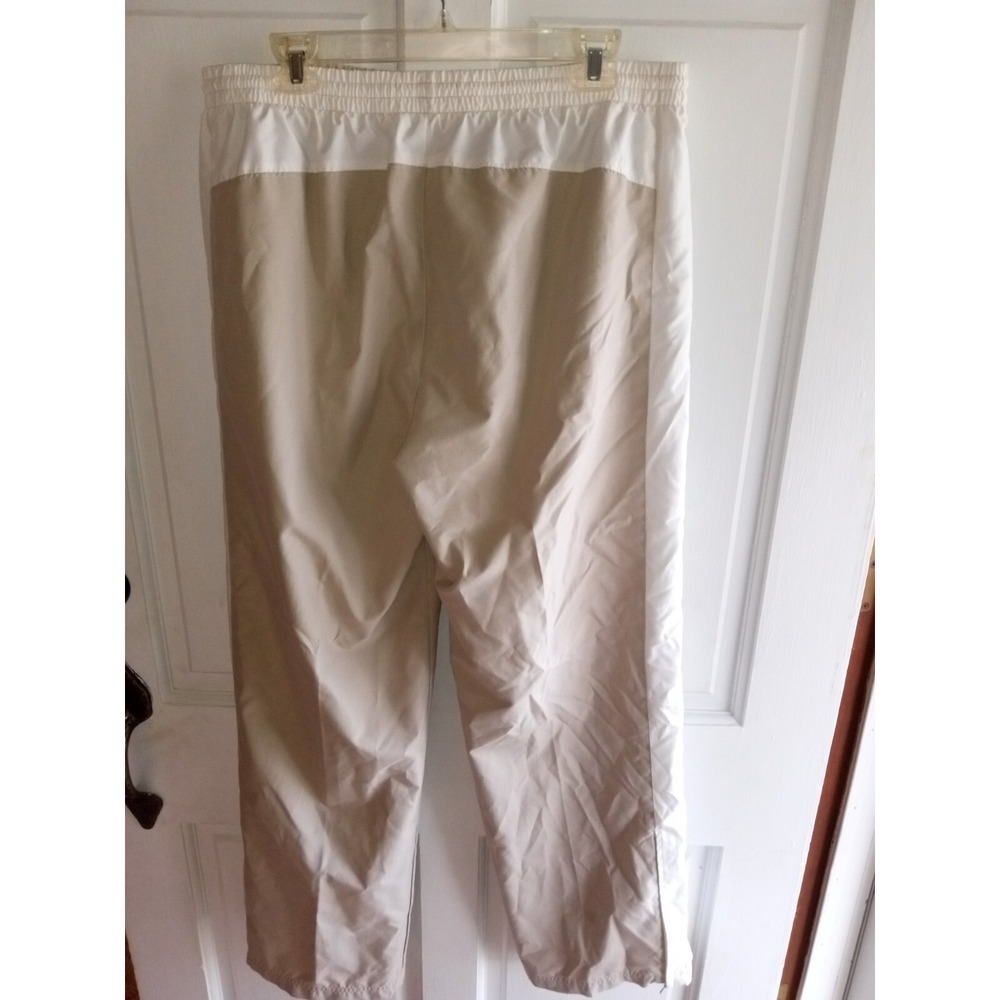 Perry Ellis America Mens Track Pants Tan White Colorblock Mesh Lined Large